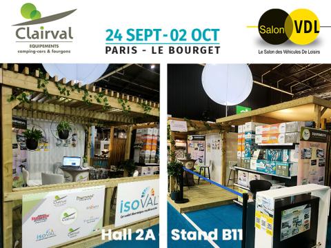 clairval aussteller : Halle 2A -Stand A14 VDL-Messe Paris le Bourget die Isolierausrüstungen für Wohnmobile und Kastenwagen 